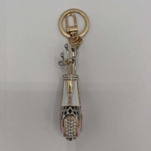 Piper K Golf Bag Keychain Pink Rhinestone Bag Charm Sports Gift For Her Gorgeous - Picture 5 of 6